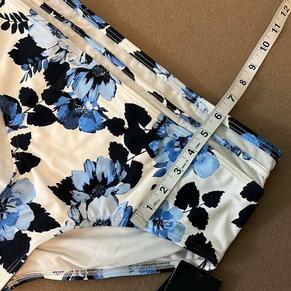 TOMMY HILFIGER Floral Mesh High-Rise Bikini Bottom Blue/White XS NWT - Picture 11 of 11